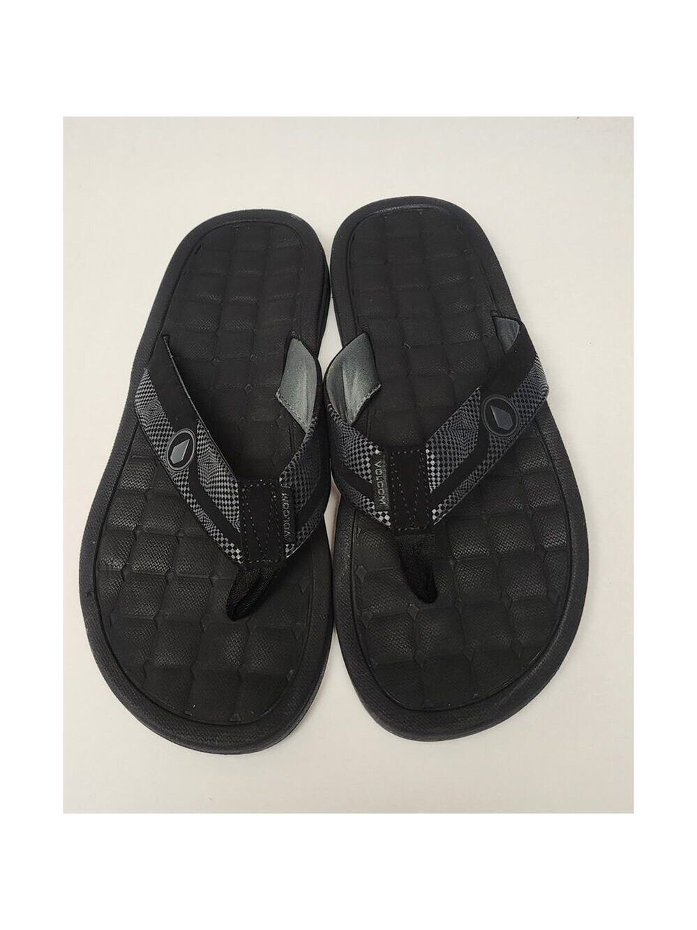 Volcom ECO Recliner 2 Mens Foam Miccro Stone Footbed Sandal Black/Gray Size 12
